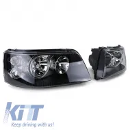 Paires de phares H7 H1 en verre clair noirs avec moteur LWR adaptés pour VW Bus T5 03-09-image-6196655