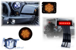 Paket LED Blinker Nebelscheinwerfer Dritte Bremse für JEEP Wrangler JK 07-16--image-6025854