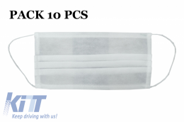 image-14-Paquete de 10 Protección facial con Pliegues 100% polipropileno 2 capas Unisexo