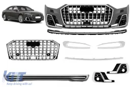 image-49-Paquete de tuning adecuado para Audi A8 D5 2017–2022 – Conversión a D5PA Horch (después de 2023) con elementos cromados – No se requiere reemplazo de faros o luces traseras