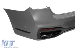 Paquete de tuning LCI adecuado para BMW Serie 7 G12 de distancia entre ejes larga 2016-2018 con elementos de laca negra-image-6163340