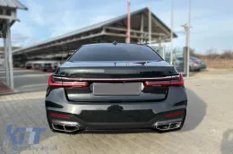 Paquete de tuning LCI adecuado para BMW Serie 7 G12 de distancia entre ejes larga 2016-2018 con elementos de laca negra-image-6163400