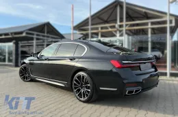 Paquete de tuning LCI adecuado para BMW Serie 7 G12 de distancia entre ejes larga 2016-2018 con elementos de laca negra-image-6163401