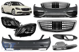 image-30-Paquete Maybach adecuado para Mercedes Clase S W222 2013-2020 con faros LED LHD