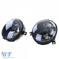 Par de faros de vidrio transparente H4 humo negro adecuados para VW Lupo 98-05-image-6196749