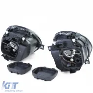 Par de faros de vidrio transparente H4 humo negro adecuados para VW Lupo 98-05-image-6196752