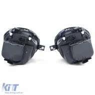 Par de faros de vidrio transparente H4 humo negro adecuados para VW Lupo 98-05-image-6196753