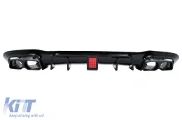 image-34-Parachoque Difusor de aire para Mercedes E W213 Sport Line 2016-2019 Negro Consejos de escape
