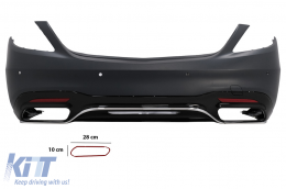 Parachoque Difusor Puntas Esmeralda Para Mercedes S W222 Facelift 07.17-08.20 S63 Look-image-6093128