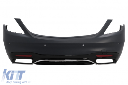 Parachoque Difusor Puntas Esmeralda Para Mercedes S W222 Facelift 07.17-08.20 S63 Look-image-6093129