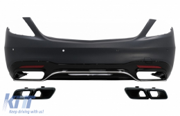 Parachoque Difusor Puntas Esmeralda Para Mercedes S W222 Facelift 07.17-08.20 S63 Look-image-6093145