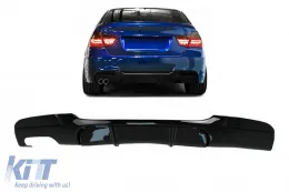 image-58-Parachoque Difusor Salida Doble Izquierda para BMW Serie 3 E90 E91 M Diseño Negro Brillante