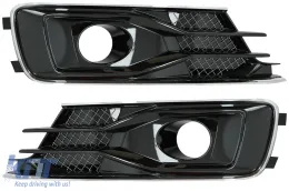 image-19-Parachoque Inferior Lado Rejillas Cubiertas para AUDI A6 C7 4G Facelift 15-18 Negra Edicion