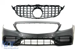 image-9-Parachoque Para Mercedes W205 S205 A205 C205 14-18 C63 Look Reja sin Cámara 360