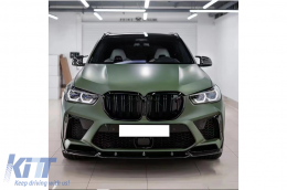 Parachoques Aero Body Kit Labio Divisores para BMW F95 X5M Competition 2018+ Negro Brillante-image-6094415