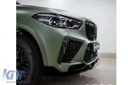Parachoques Aero Body Kit Labio Divisores para BMW F95 X5M Competition 2018+ Negro Brillante-image-6094417