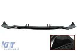 image-9-Parachoques delantero Add-On alerón Labio para Audi A4 B9 8W S-Line 2016-2018 Carbon Look