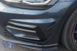 Parachoques delantero Aletas laterales Para VW Golf 7,5 5G R Hatchback 17-20 Negro brillante-image-6096399