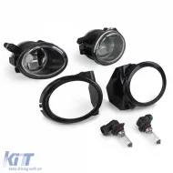 Parachoques delantero con ABE + faros antiniebla de vidrio claro adecuados para BMW Serie 5 E39 1995-2003-image-6202364