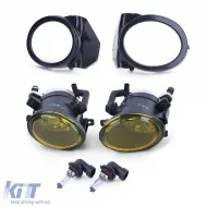 Parachoques delantero deportivo + ABE + luces antiniebla amarillas adecuadas para BMW E46 Sedan Touring LCI-image-6209911