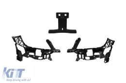 Parachoques delantero Design Line adecuado para Mercedes C-Class W204 Sedan, S204 Estate 2007-2014 con PDC, con parrilla de cromo/negro diamante-image-6237403