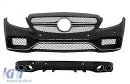 image-52-Parachoques delantero Difusor Doble Consejos para MERCEDES C C205 A205 14-19 C63 Look
