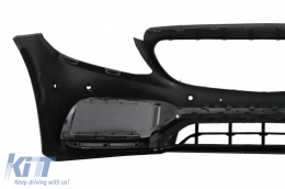 Parachoques delantero Difusor para Mercedes C A205 C205 2014-2019 C63 Look Negro brillante-image-6077990