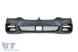 image-54-Parachoques delantero M Technik adecuado para BMW Serie 5 G30 sedán, G31 touring 2017-2019 con PDC, con limpiaparabrisas, con rejilla para ACC, sin luces diurnas