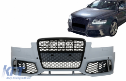 Parachoques delantero para Audi A6 C6 4F Sedan Avant 2004-2010 RS6 Look Panal miel Rejillas-image-6127556