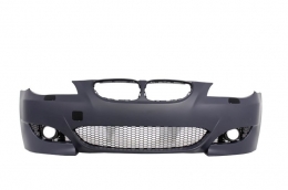 Parachoques delantero Para BMW 5 E60 2003-2010 M5 Look Reja Doble Raya Negro brillante-image-6019435