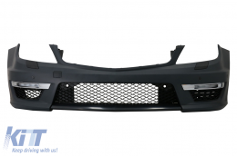 Parachoques delantero para Mercedes C W204 12-14 C63 Facelift Look DECTANE Faros DRL-image-5998015