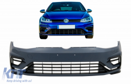 Parachoques delantero para VW Golf 7.5 2017-2020 R Look Rejillas Negro brillante-image-6056916