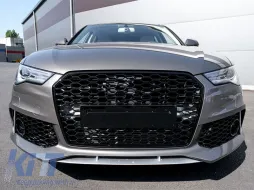 Parachoques delantero RS6 adecuado para Audi A6 C7 4G 2015-2018 con PDC, con cubiertas para los inyectores de lavado-image-6145353