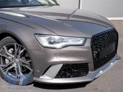 Parachoques delantero RS6 adecuado para Audi A6 C7 4G 2015-2018 con PDC, con cubiertas para los inyectores de lavado-image-6145354