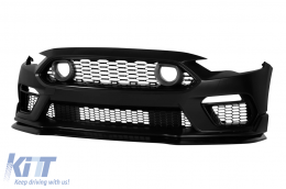 Parachoques delantero tipo Mach 1 con luces LED en la parrilla adecuado para Ford Mustang 2018-2022-image-6161653