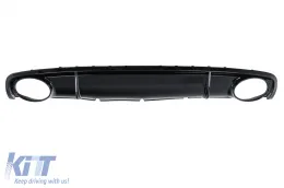 Parachoques Difusor Puntas Escape para Audi A4 B8.5 Facelift 2012-2015 RS4 Look Negro-image-6277406