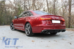 Parachoques para Audi A6 C7 4G Facelift 11-14 Difusor Escape Puntas RS6 Look-image-6048871