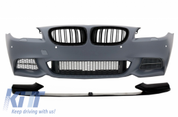 image-17-Parachoques para BMW 5er F10 F11 10-17 Spoiler Lip Grilles M-Performance M550 Look