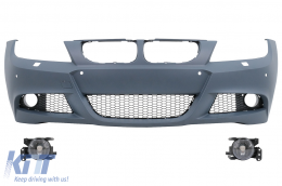 Parachoques para BMW Serie 3 E90 Sedan E91 Touring LCI 2008-2011 M-Technik Design con faros antiniebla PDC SRA-image-6112788