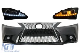 image-6-Parachoques para LEXUS IS XE20 06-13 IS F Facelift XE30 14-up Look LED DRL Faros