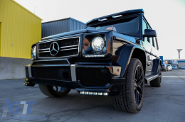 Parachoques para Mercedes Clase G W463 89-17 LED DRL Spoiler Extension G65 Look-image-6073684