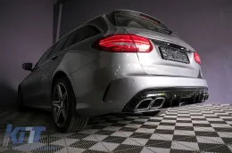 Parachoques para Mercedes W205 S205 AMG Sport Line 14-20 Difusor C63S Look-image-6085568