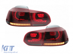 Parachoques para VW Golf 6 VI 08-12 escape FULL Luces LED Static Light GTI Look-image-6063835