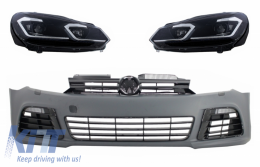image-24-Parachoques para VW Golf 6 VI 08-13 Look Faros LED Lamp Lampara Niebla Rejas