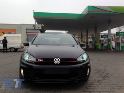 Parachoques para VW Golf VI 6 2008-2013 GTI Look Honey Comb Grilles Luz antiniebla-image-6079268