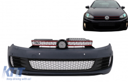 Parachoques para VW Golf VI 6 2008-2013 GTI Look Honey Comb Grilles Luz antiniebla-image-6100773