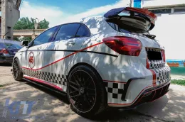 Parachoques Splitters Fins Flips para Mercedes Clase A W176 A45 2012-2018 Aero Edition Look-image-6096226