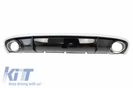 image-1-Parachoques Trasero Cenefa Difusor Puntas Escape para Audi A4 2012-2015 RS4 Look