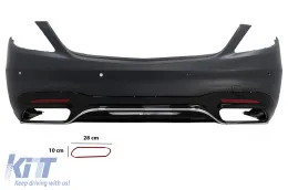 Parachoques trasero Para Mercedes Clase S W222 Facelift 07.2017-08.2020 sedán Difusor-image-6092665