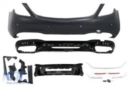 Parachoques trasero Para Mercedes Clase S W222 Facelift 07.2017-08.2020 sedán Difusor-image-6092679